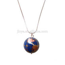 Fashion Blue Shell Golobal Map Necklace